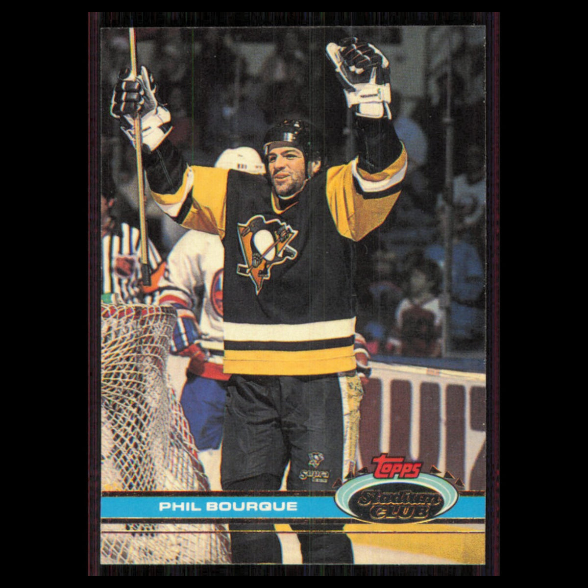 Phil Bourque #168 1991 Topps Stadium Club Pittsburgh Penguins Hockey Card NHL NM