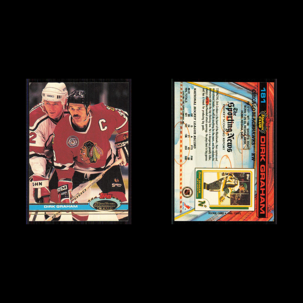 Dirk Graham #181 1991 Topps Stadium Club Chicago Blackhawks Hockey Card NHL NM
