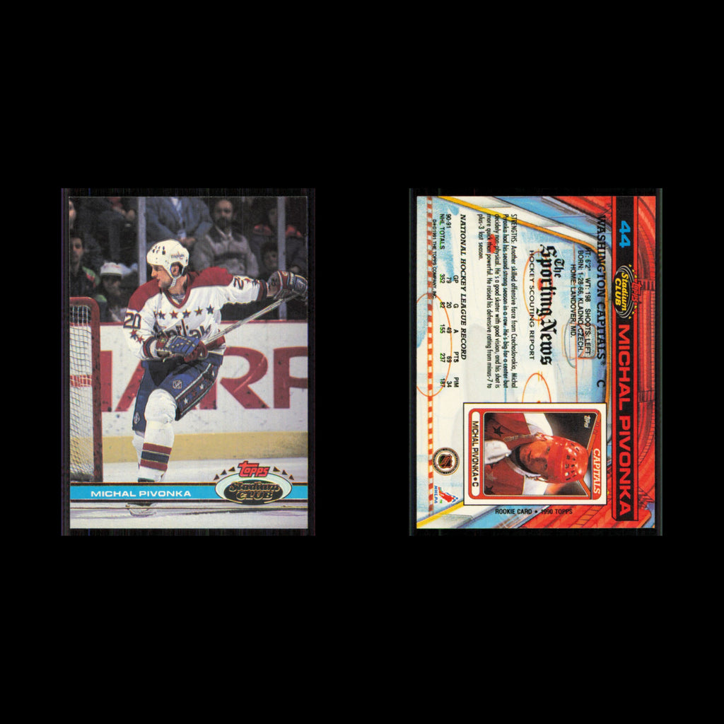 Michal Pivonka #44 1991 Topps Stadium Club Washington Capitals Hockey Card NHL