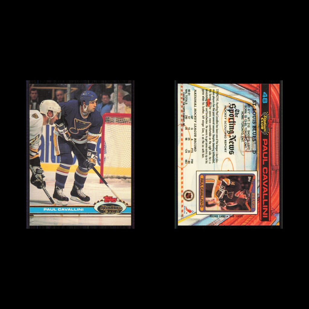 Paul Cavallini #48 1991 Topps Stadium Club St. Louis Blues Hockey Card NHL NM