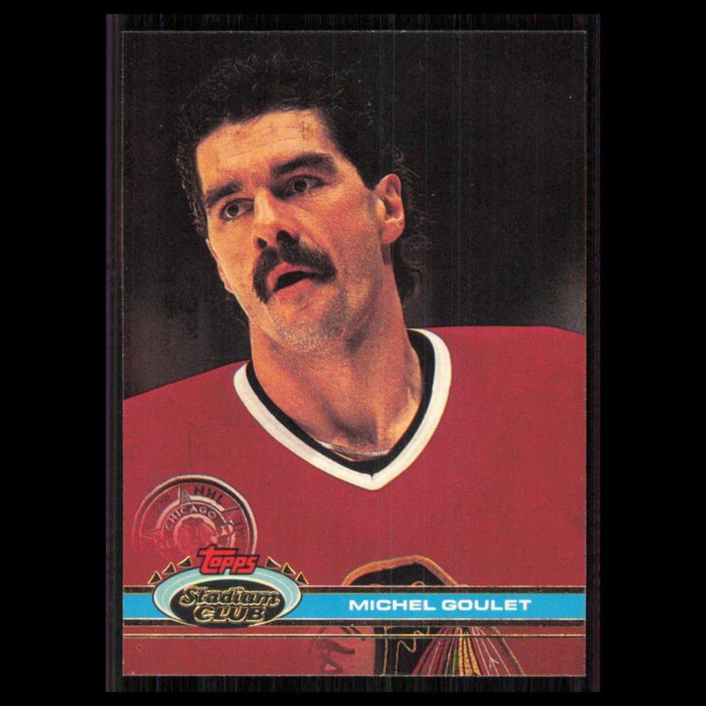 Michel Goulet #66 1991 Topps Stadium Club Chicago Blackhawks Hockey Card NHL NM