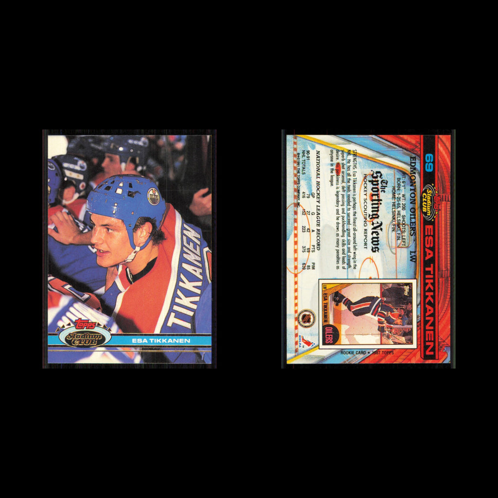 Esa Tikkanen #69 1991 Topps Stadium Club Edmonton Oilers Hockey Card NHL NM