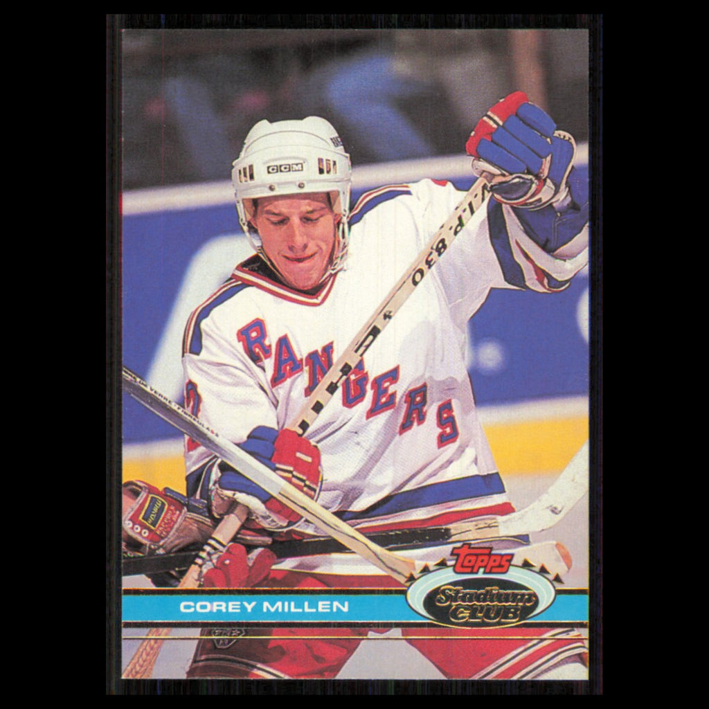 Corey Millen Rookie #71 1991 Topps Stadium Club New York Rangers Hockey Card NHL