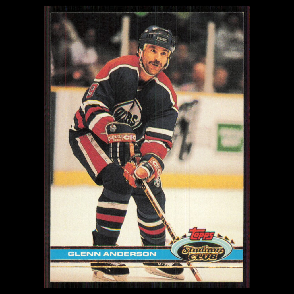 Glenn Anderson #116 1991 Topps Stadium Club Edmonton Oilers Hockey Card NHL NM