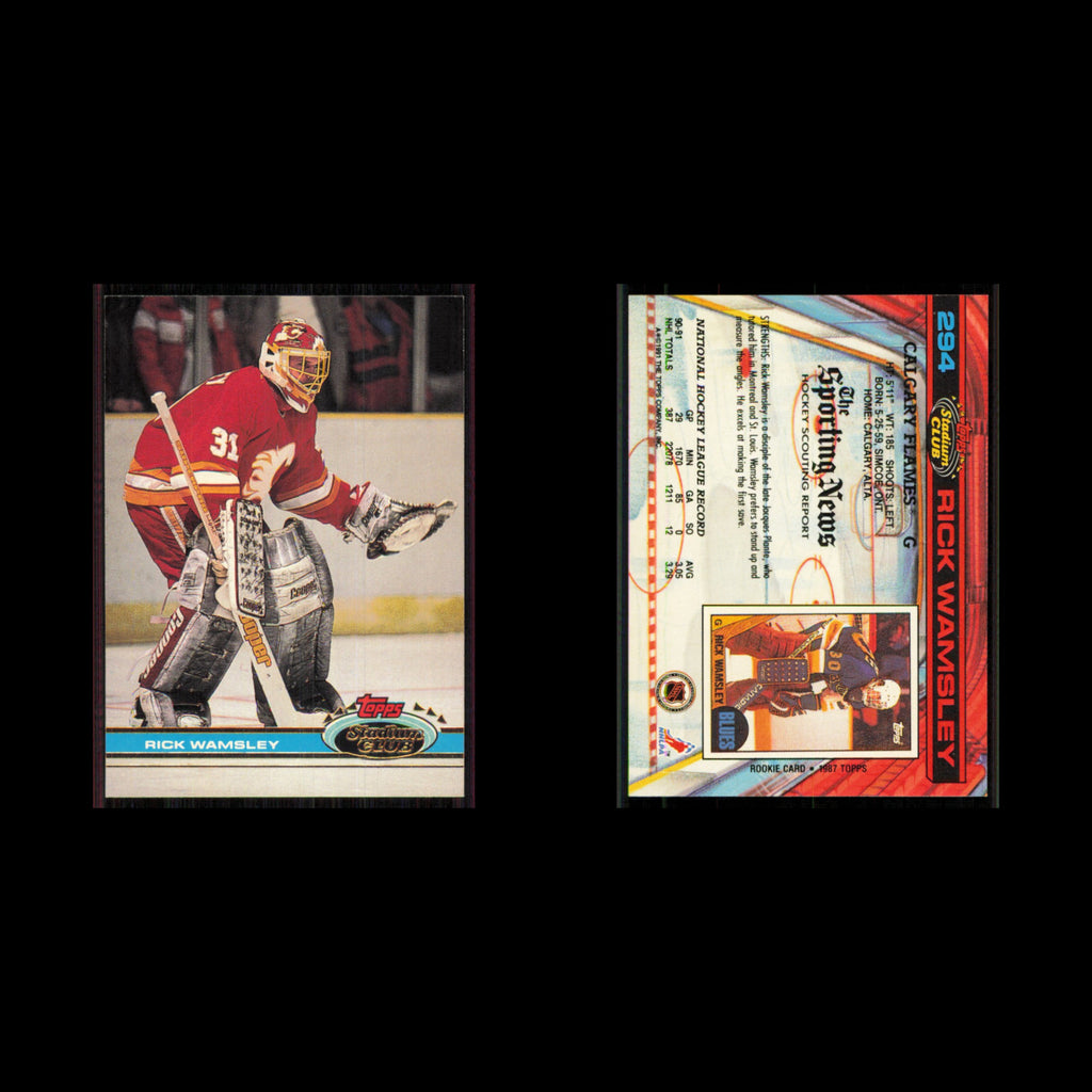 Rick Wamsley #294 1991 Topps Stadium Club Calgary Flames Hockey Card NHL NM