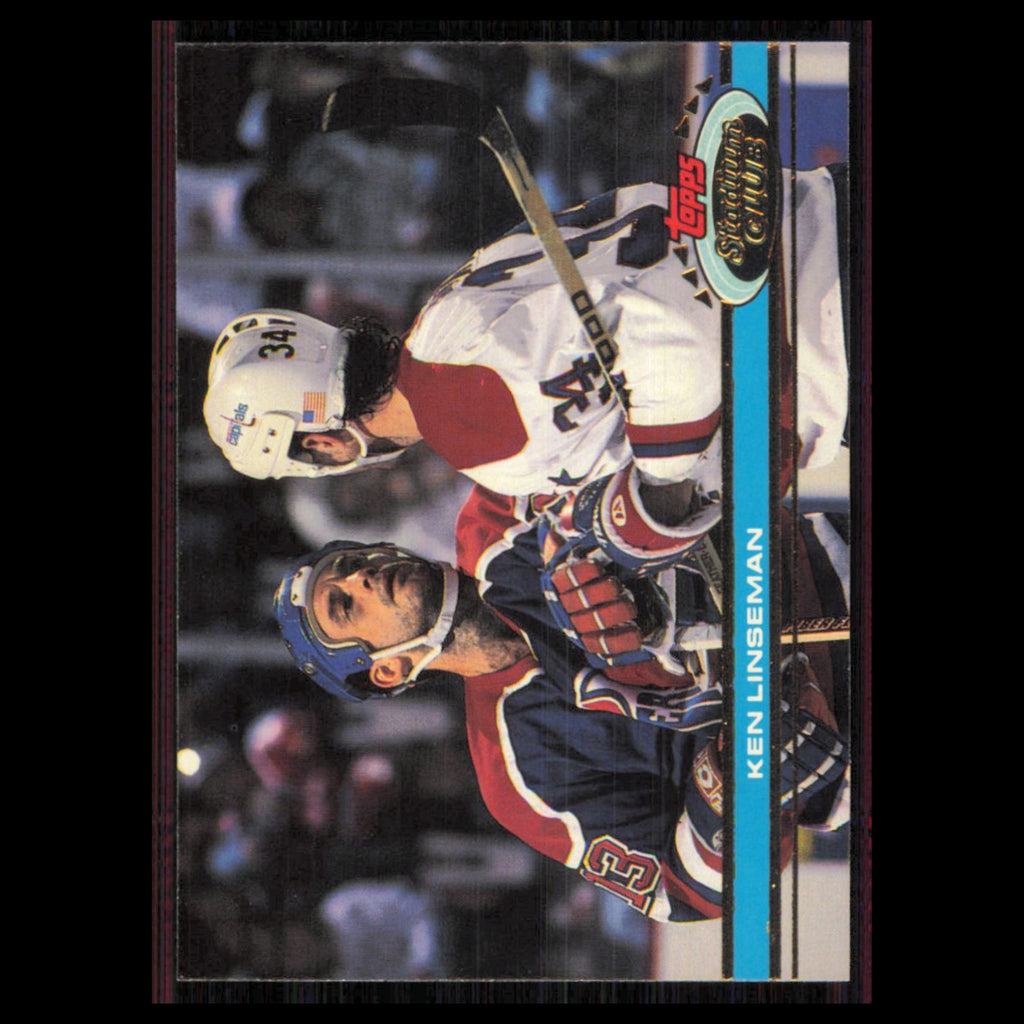 Ken Linseman #295 1991 Topps Stadium Club Edmonton Oilers Hockey Card NHL NM