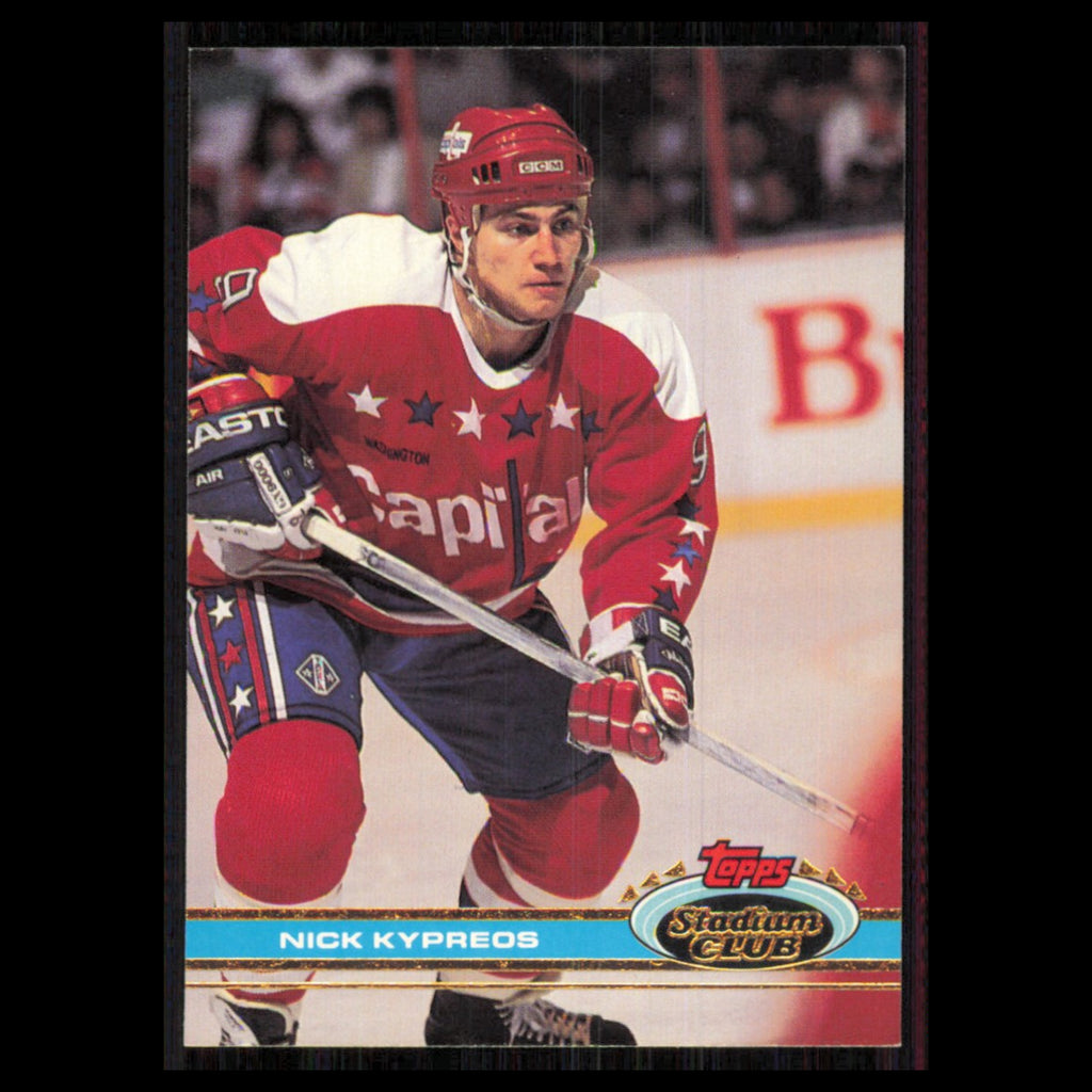 Nick Kypreos #307 1991 Topps Stadium Club Washington Capitals Hockey Card NHL NM