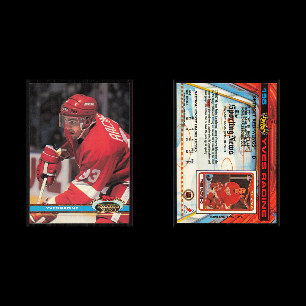 Yves Racine #198 1991 Topps Stadium Club Detroit Red Wings Hockey Card NHL NM