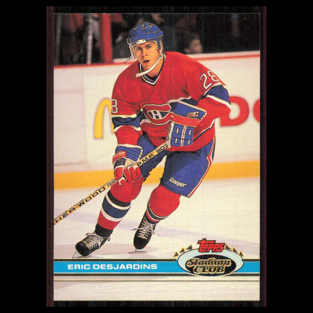 Eric Desjardins #214 1991 Topps Stadium Club Montreal Canadiens Hockey Card NHL