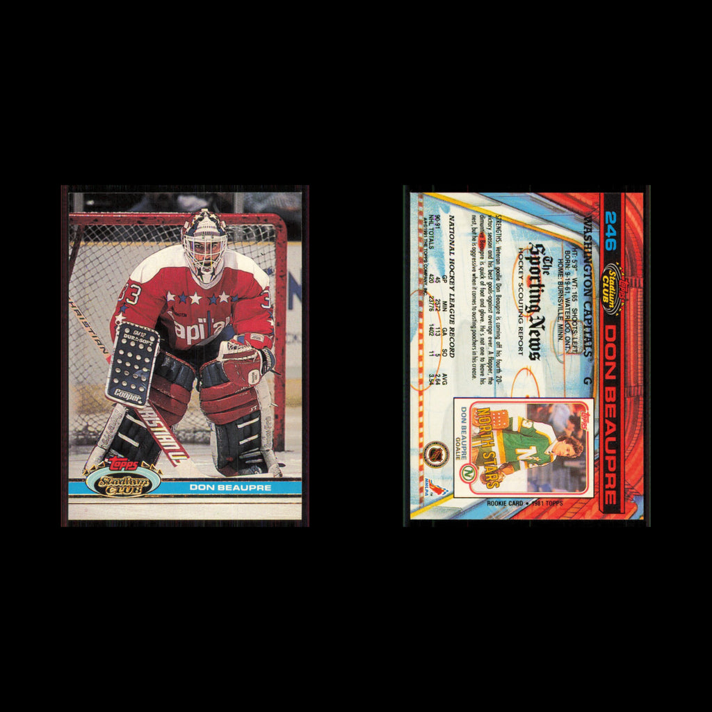 Don Beaupre #246 1991 Topps Stadium Club Washington Capitals Hockey Card NHL NM