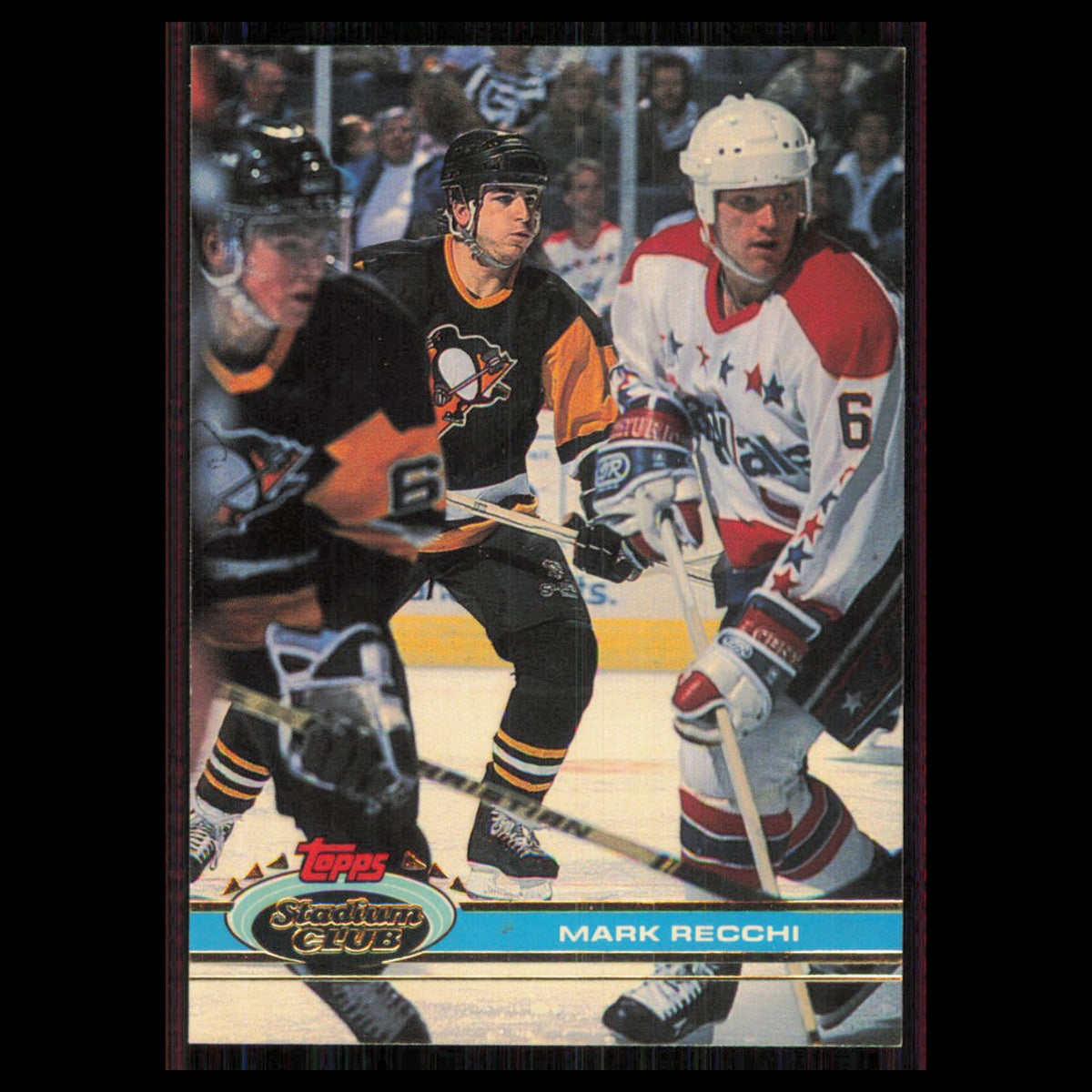 Mark Recchi #256 1991 Topps Stadium Club Pittsburgh Penguins Hockey Card NHL NM