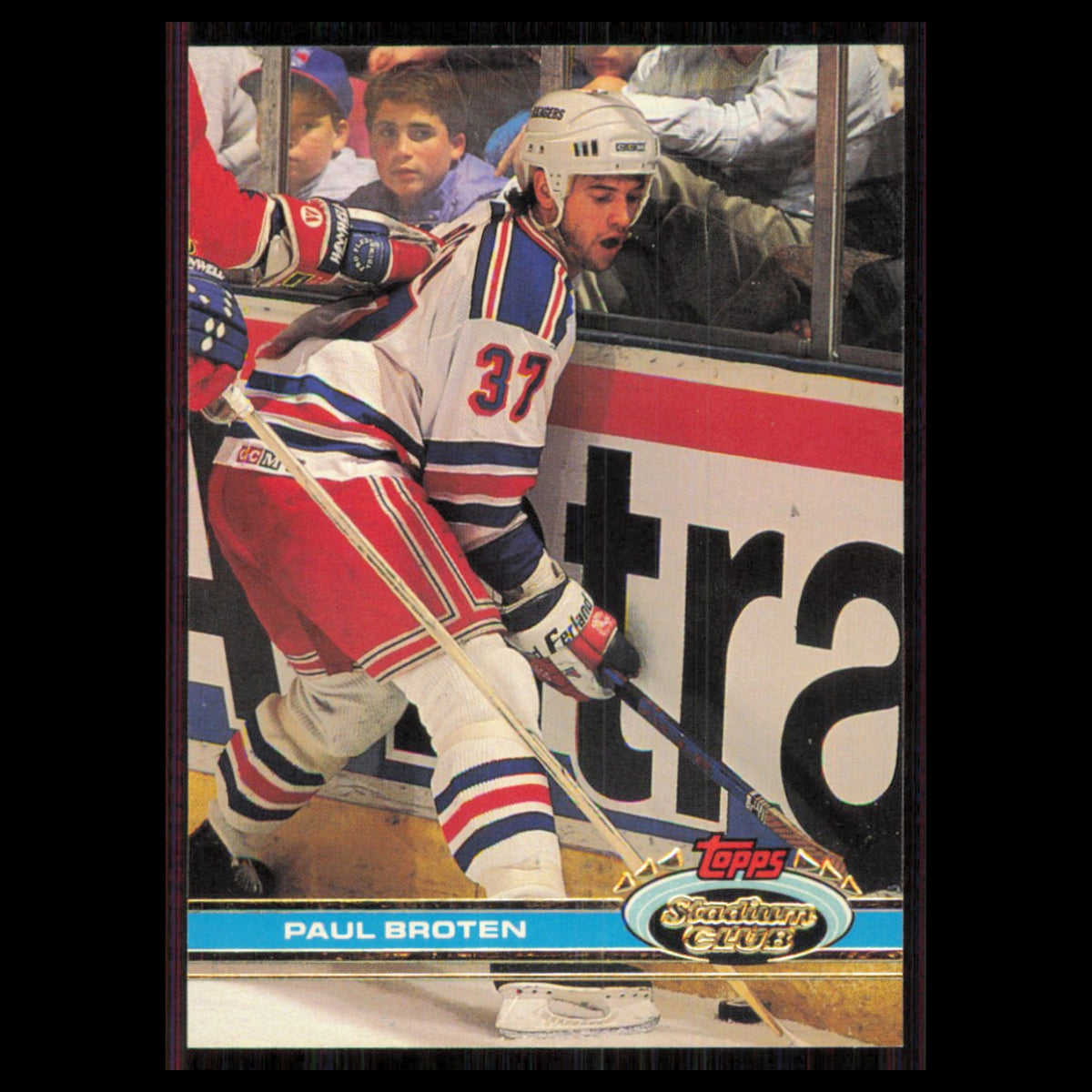 Paul Broten #376 1991 Topps Stadium Club New York Rangers Hockey Card NHL NM