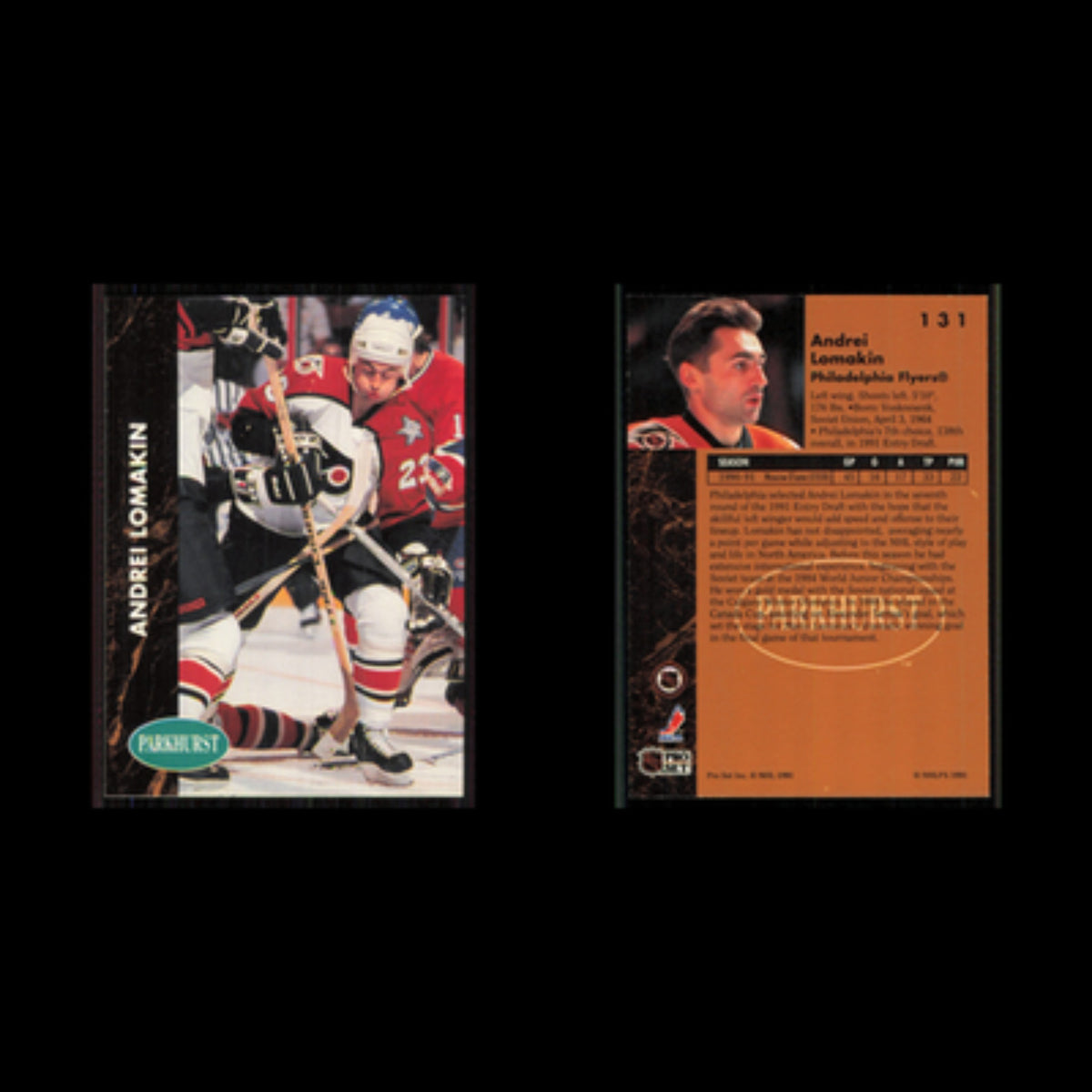 Andrei Lomakin #131 1991 Parkhurst Philadelphia Flyers Hockey Card NHL NM