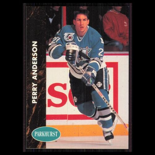 Perry Anderson #164 1991 Parkhurst San Jose Sharks Hockey Card NHL NM