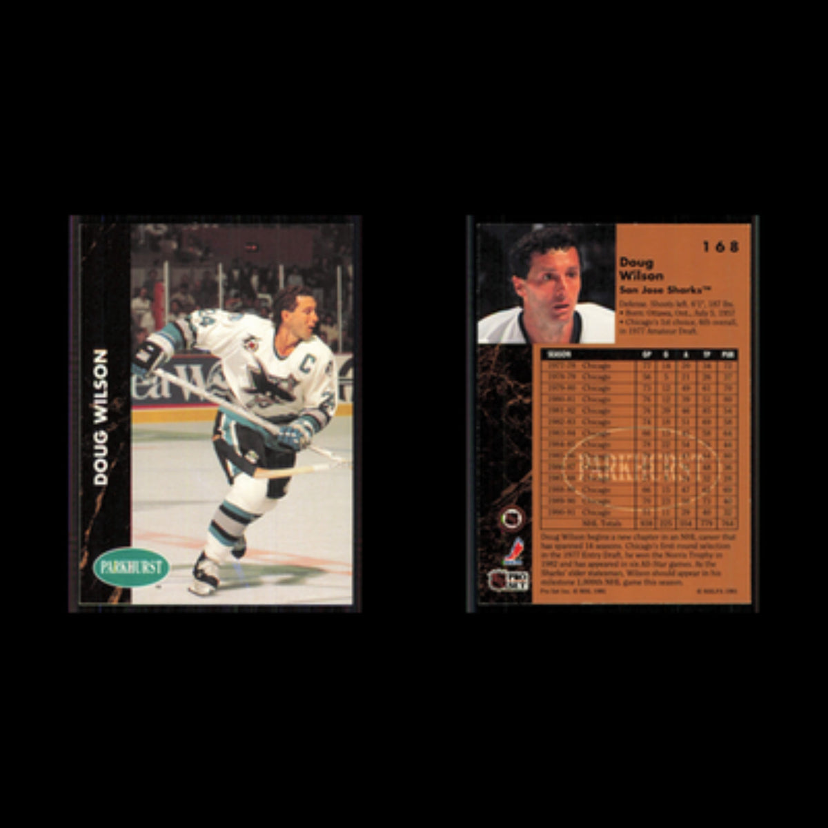 Doug Wilson #168 1991 Parkhurst San Jose Sharks Hockey Card NHL NM