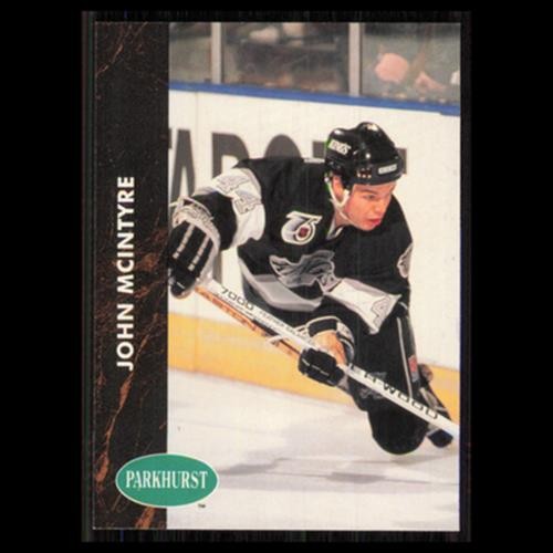 John McIntyre #296 1991 Parkhurst Los Angeles Kings Hockey Card NHL NM