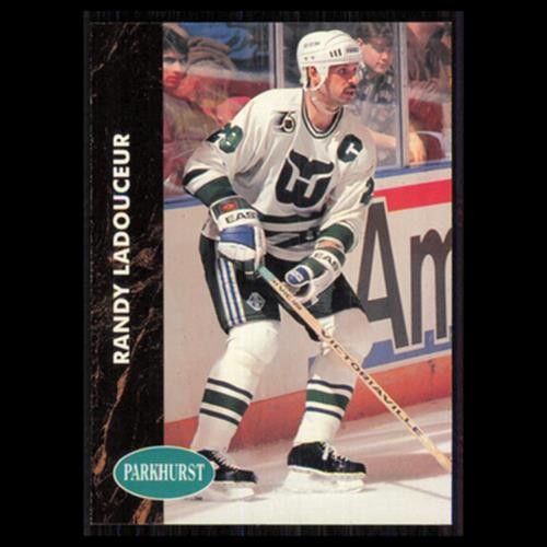 Randy Ladouceur #289 1991 Parkhurst Hartford Whalers Hockey Card NHL NM