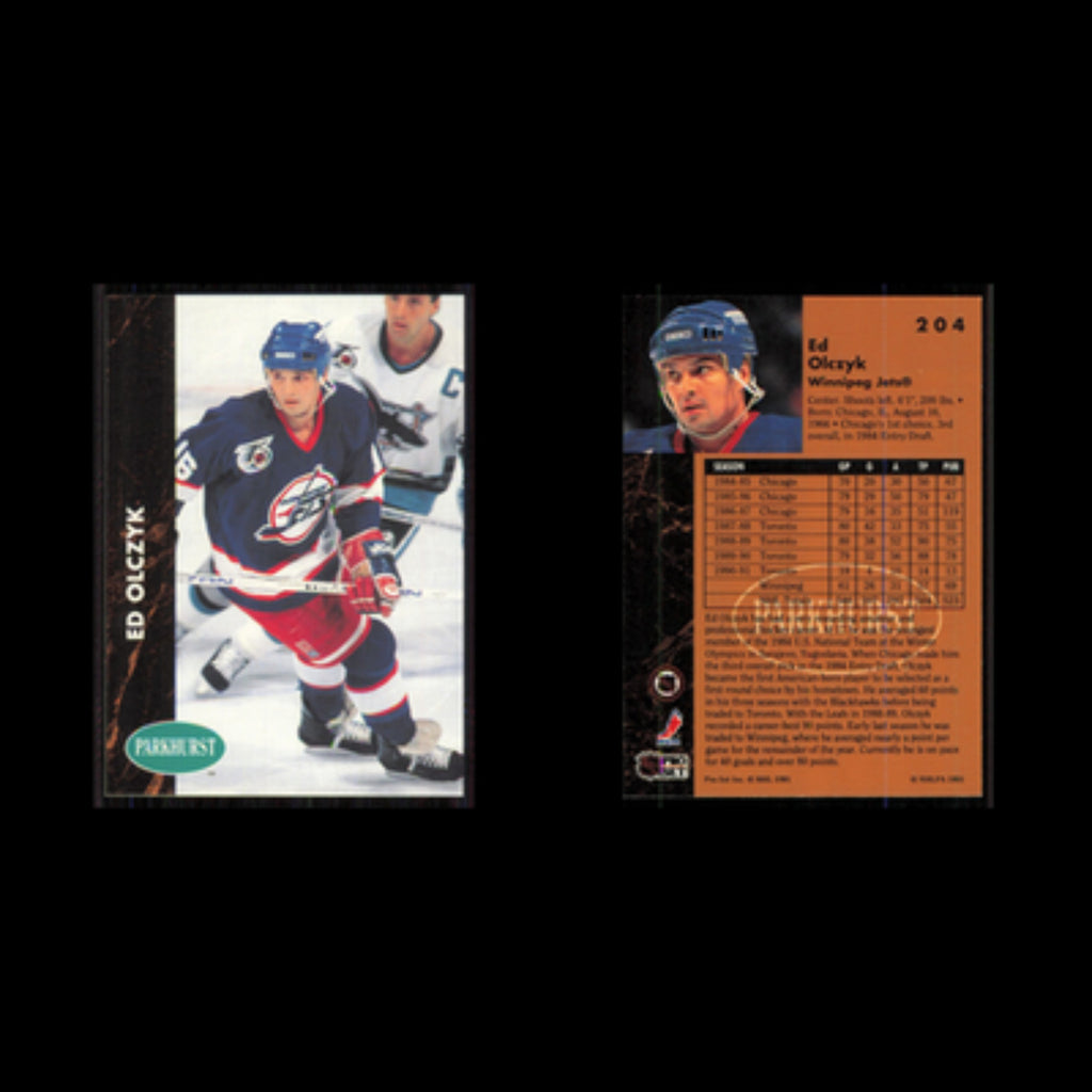 Ed Olczyk #204 1991 Parkhurst Winnipeg Jets Hockey Card NHL NM