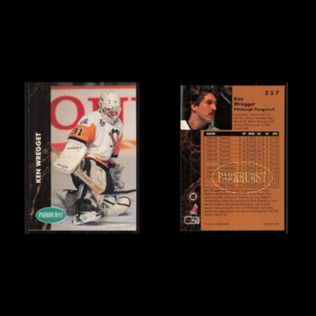 Ken Wregget #357 1991 Parkhurst Pittsburgh Penguins Hockey Card NHL NM