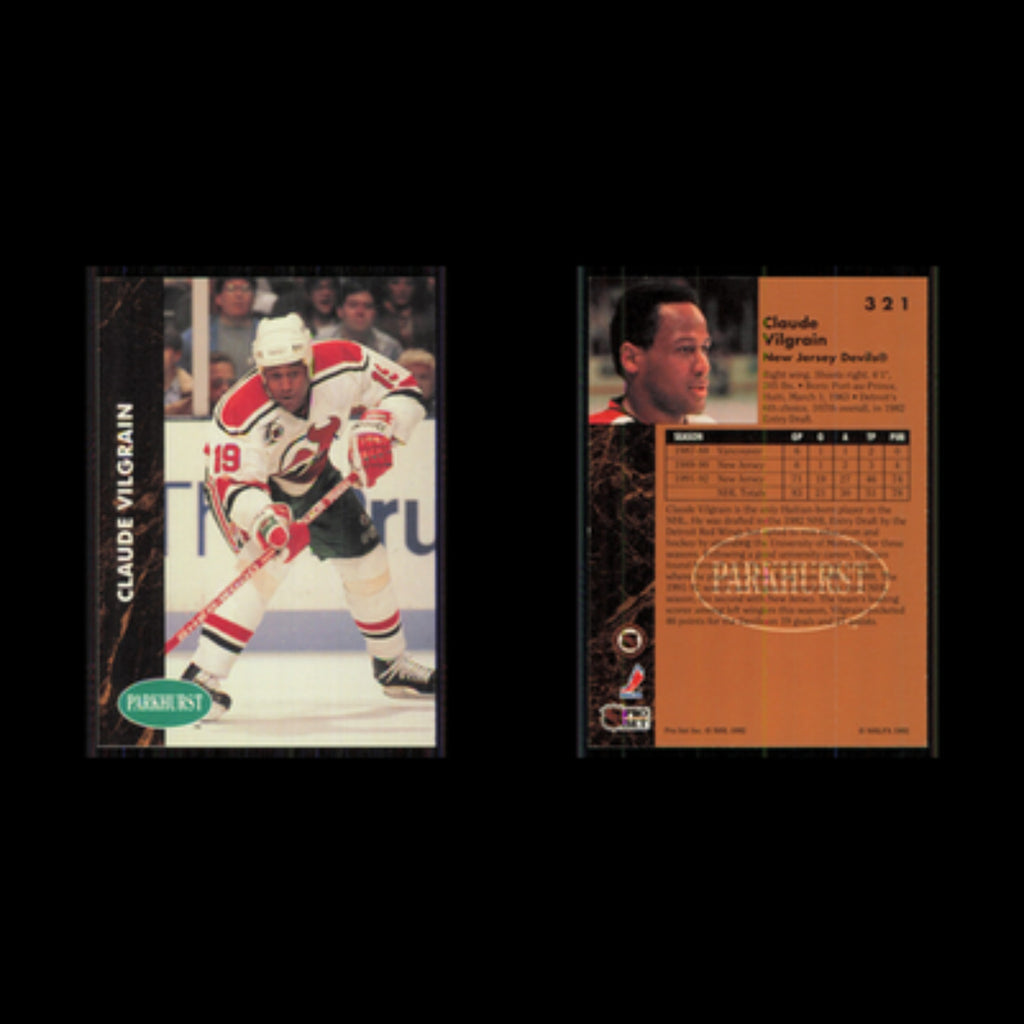 Claude Vilgrain #321 1991 Parkhurst New Jersey Devils Hockey Card NHL NM
