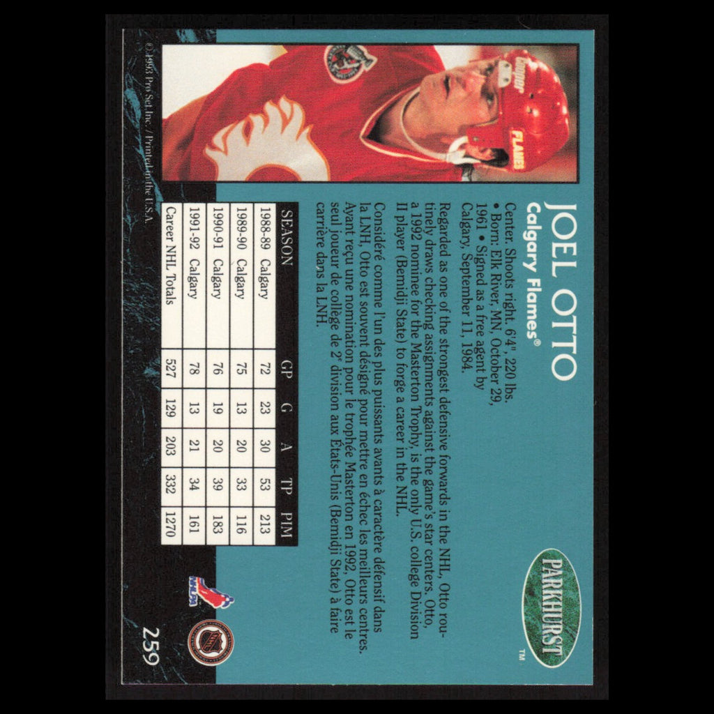 Joel Otto #259 1992 Parkhurst Calgary Flames Hockey Card NHL NM