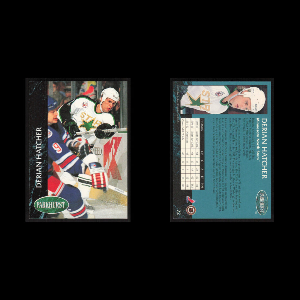 Derian Hatcher #72 1992 Parkhurst Minnesota North Stars Hockey Card NHL NM