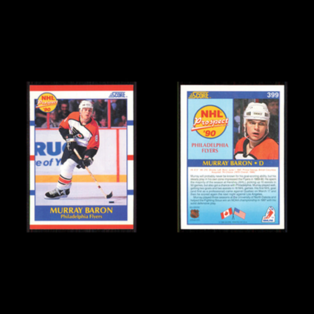 Murray Baron Rookie #399 1990 Score Philadelphia Flyers Hockey Card NHL NM