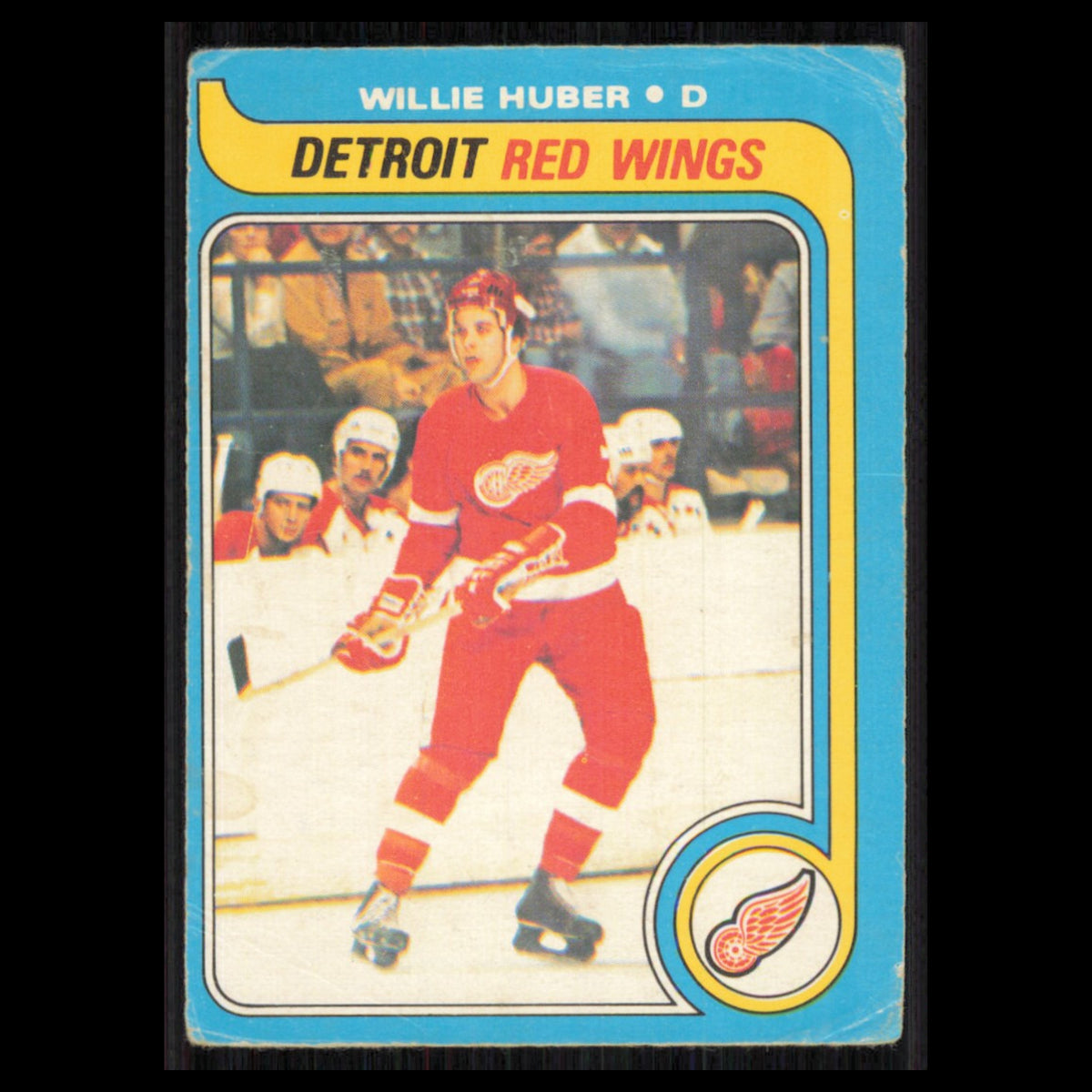 Willie Huber Rookie #17 1979 O-Pee-Chee Detroit Red Wings Hockey Card NHL Poor