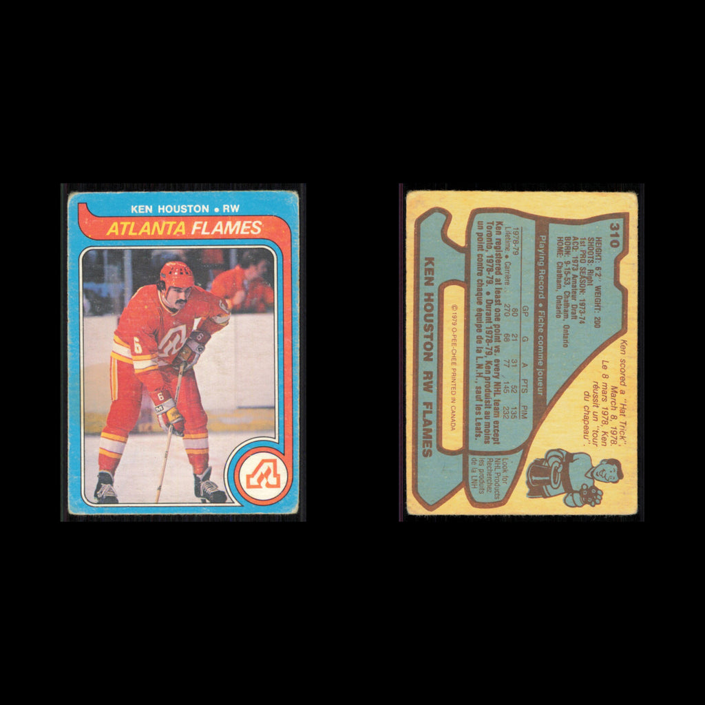 Ken Houston #310 1979 O-Pee-Chee Atlanta Flames Hockey Card NHL Poor