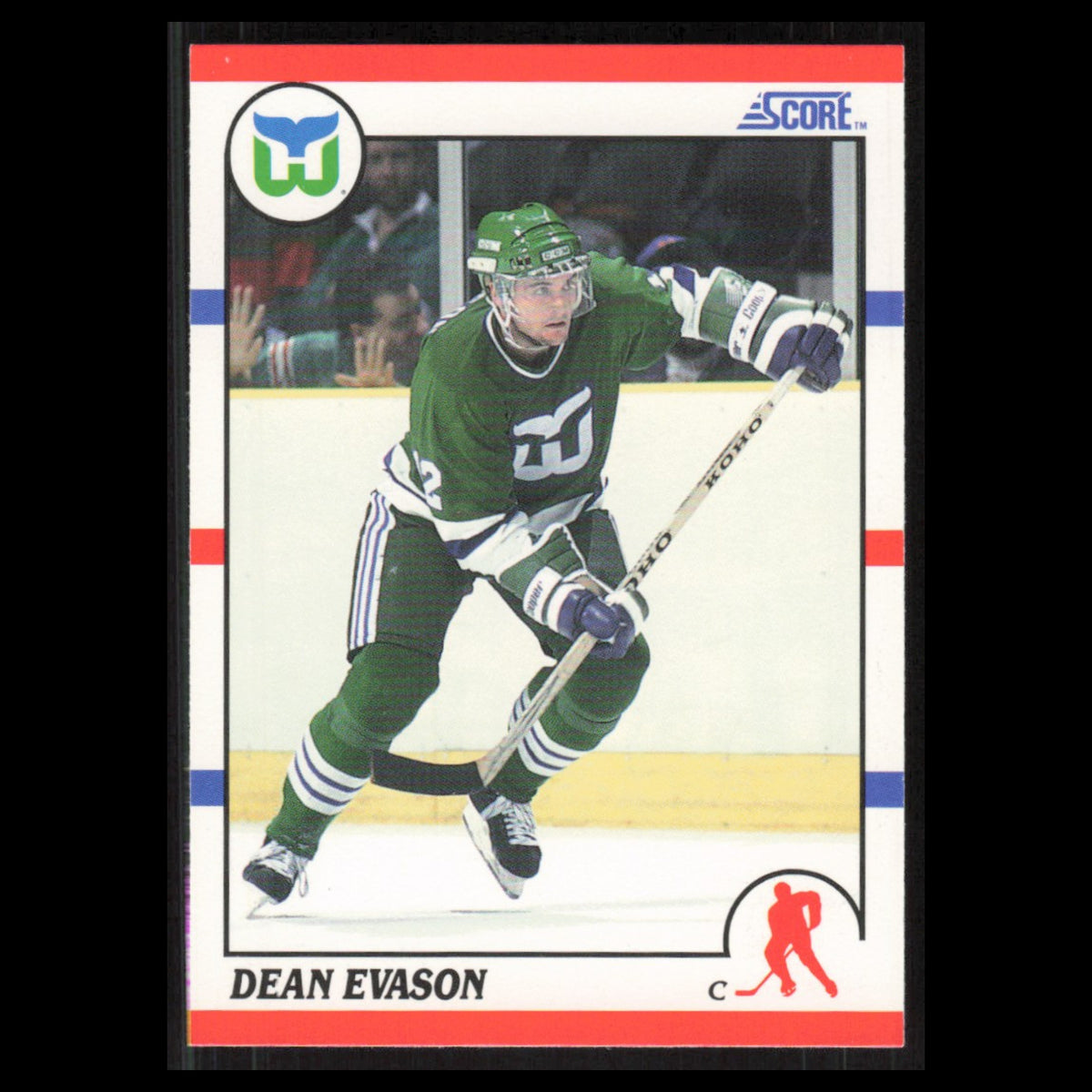 Dean Evason #259B 1990 Score Hartford Whalers Hockey Card NHL NM