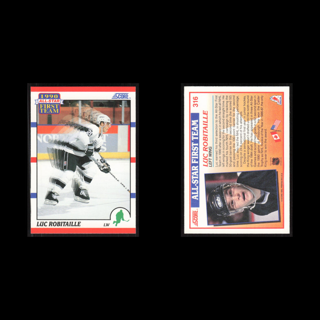 Luc Robitaille #316 1990 Score Los Angeles Kings Hockey Card NHL NM