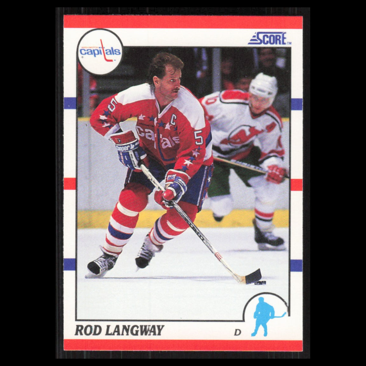 Rod Langway #20 1990 Score Washington Capitals Hockey Card NHL NM