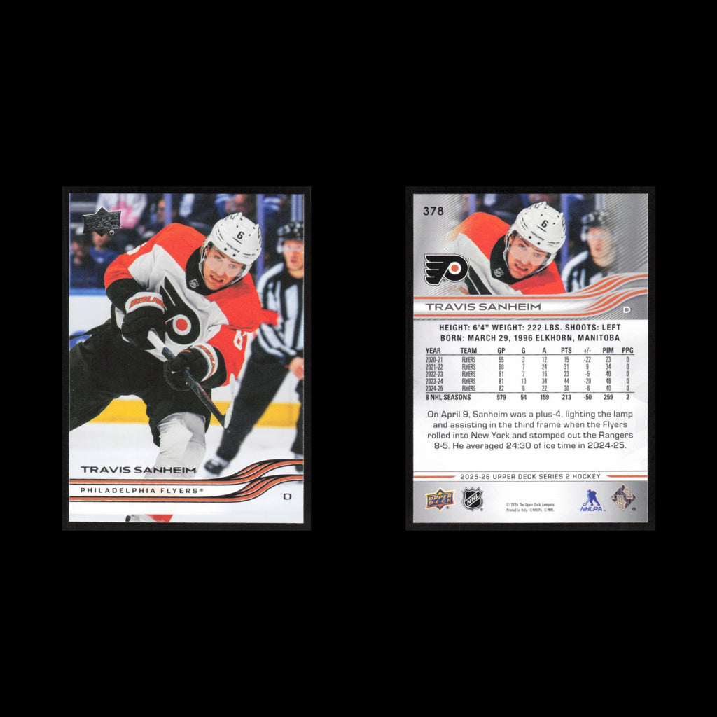 Travis Sanheim #378 2025 Upper Deck Philadelphia Flyers Hockey Card NHL NM