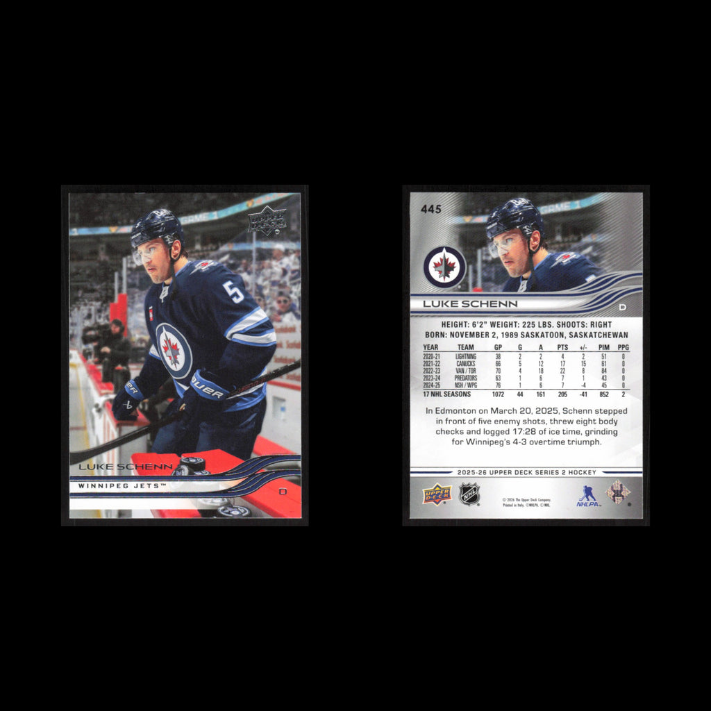 Luke Schenn #445 2025 Upper Deck Winnipeg Jets Hockey Card NHL NM