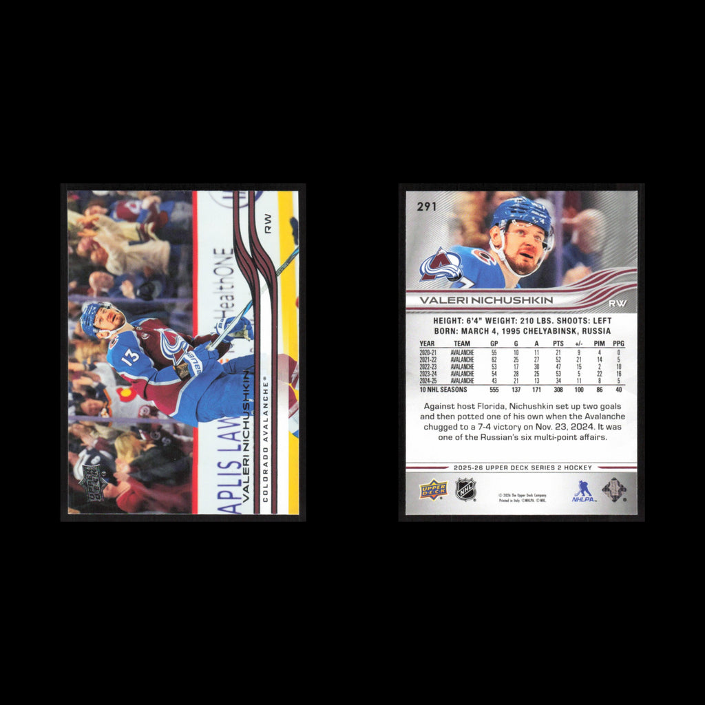 Valeri Nichushkin #291 2025 Upper Deck Colorado Avalanche Hockey Card NHL NM