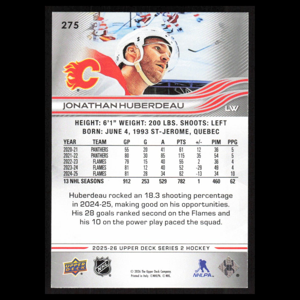 Jonathan Huberdeau #275 2025 Upper Deck Calgary Flames Hockey Card NHL NM
