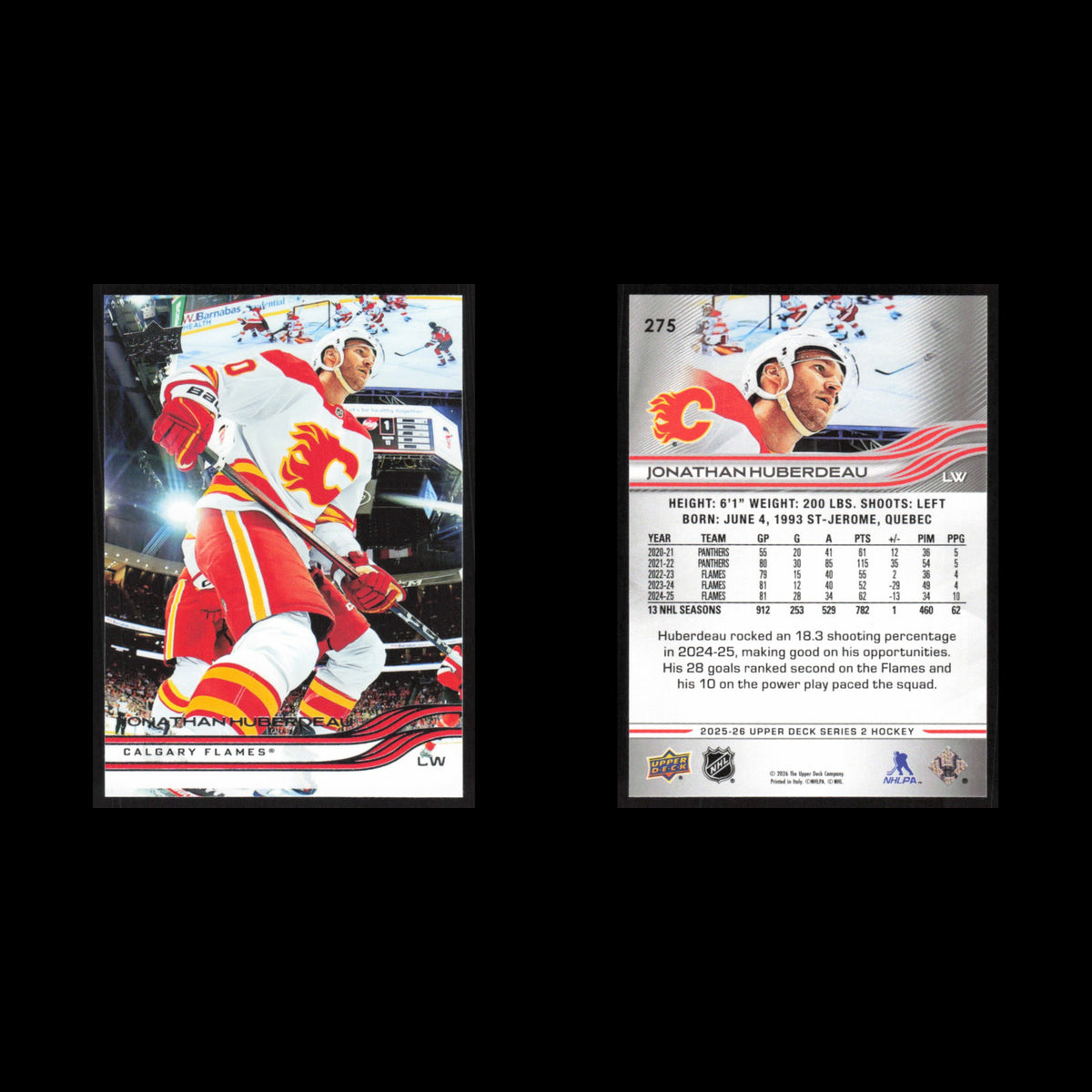 Jonathan Huberdeau #275 2025 Upper Deck Calgary Flames Hockey Card NHL NM