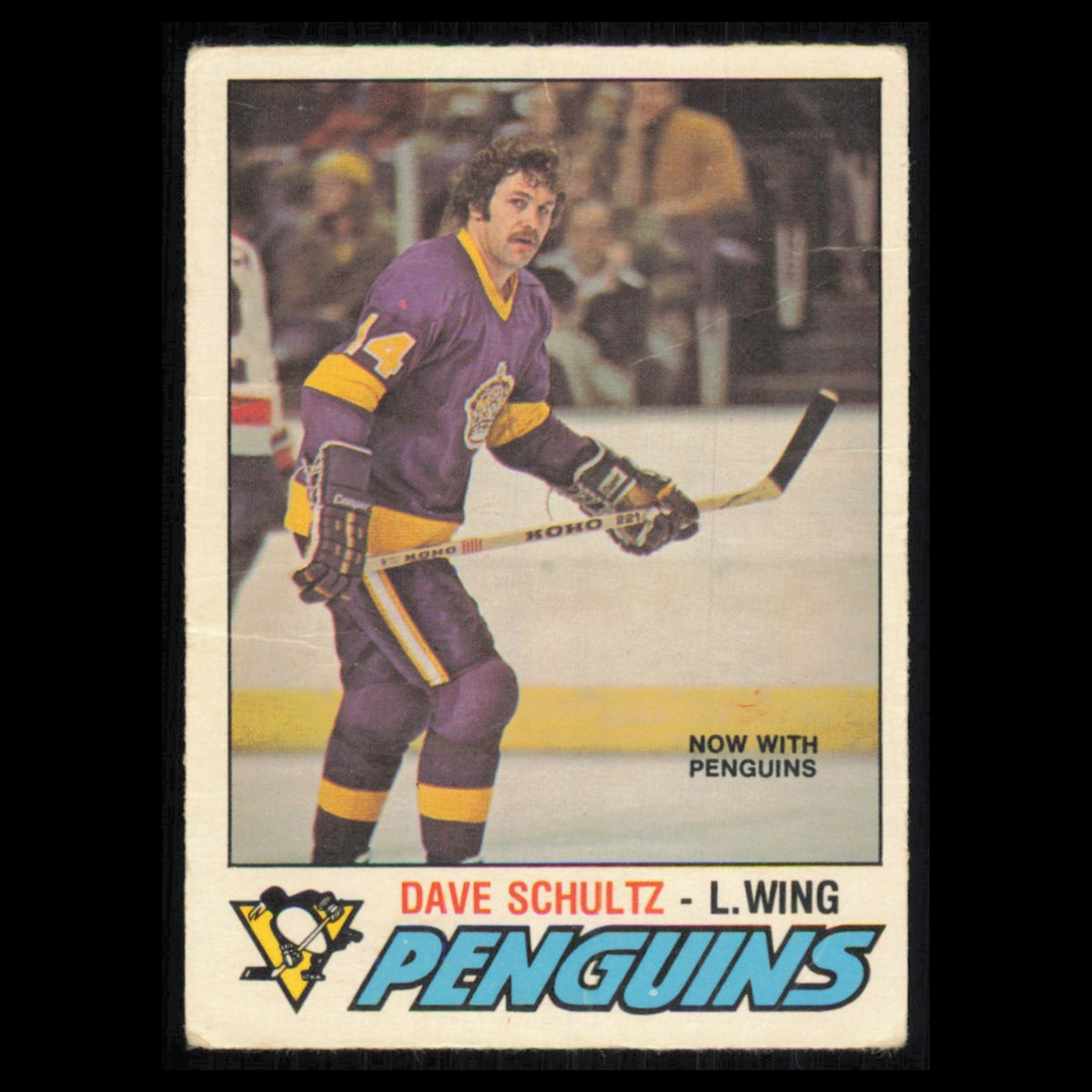 Dave Schultz #353 1977 O-Pee-Chee Pittsburgh Penguins Hockey Card NHL NM