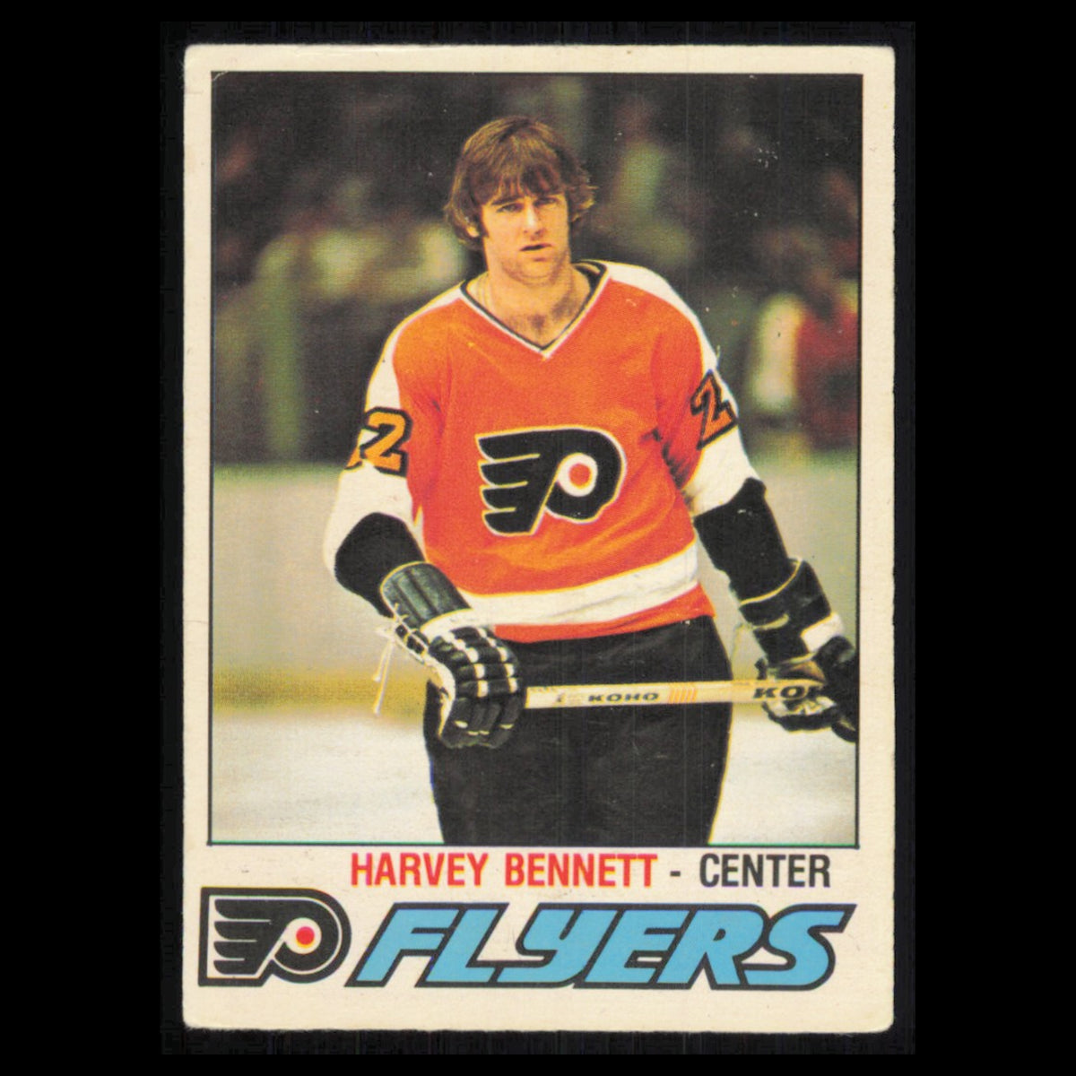 Harvey Bennett Rookie #282 1977 O-Pee-Chee Philadelphia Flyers Hockey Card NHL