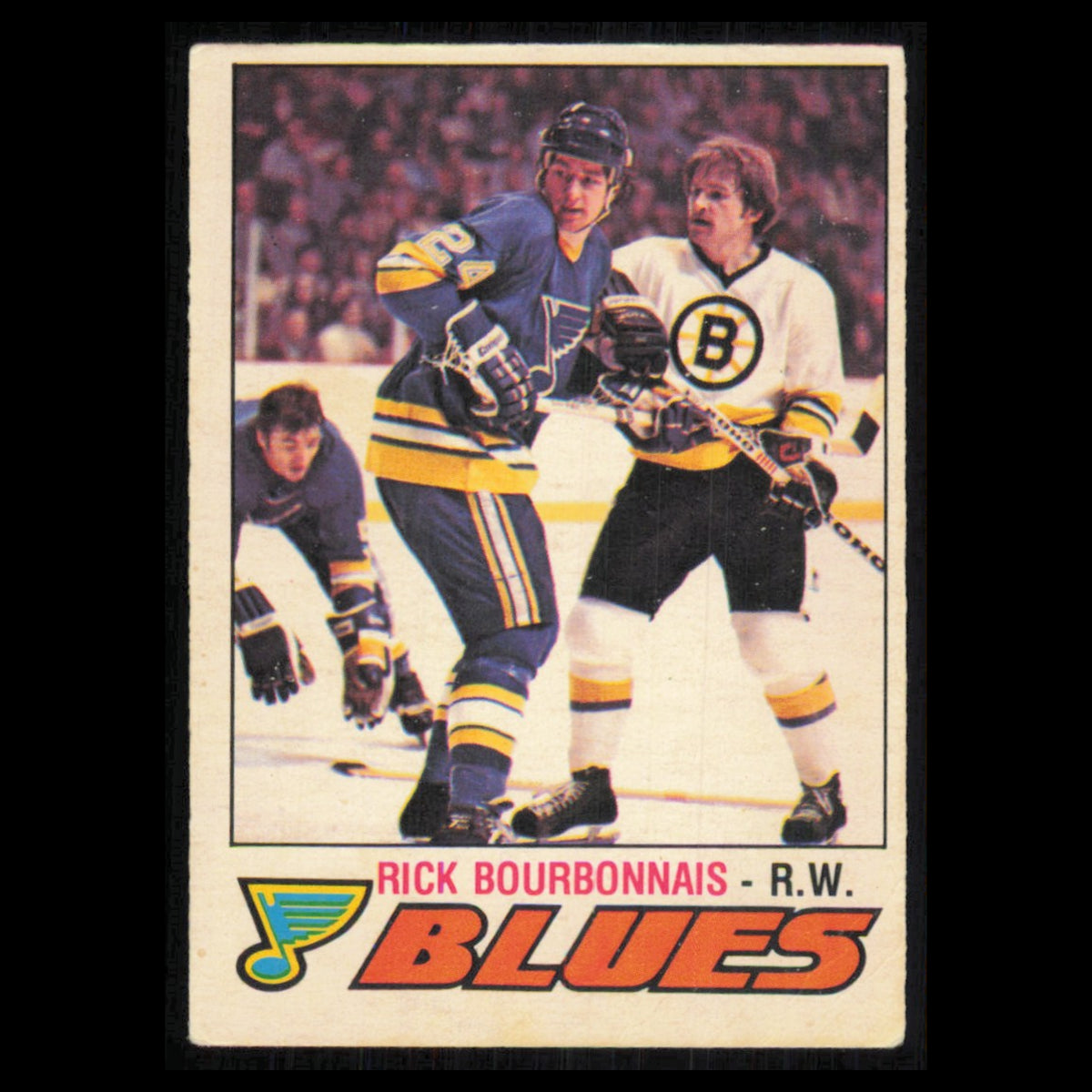Rick Bourbonnais Rookie #312 1977 O-Pee-Chee St. Louis Blues Hockey Card NHL NM