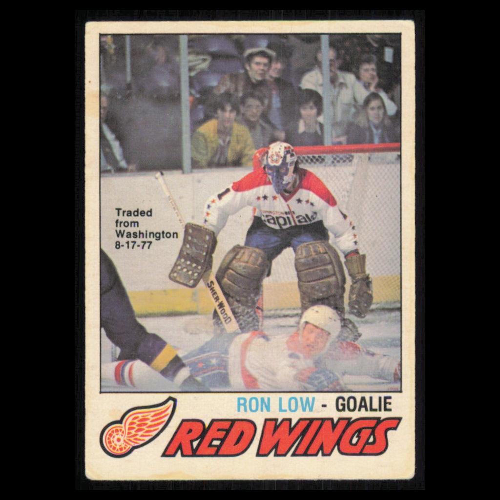 Ron Low #305 1977 O-Pee-Chee Detroit Red Wings Hockey Card NHL NM