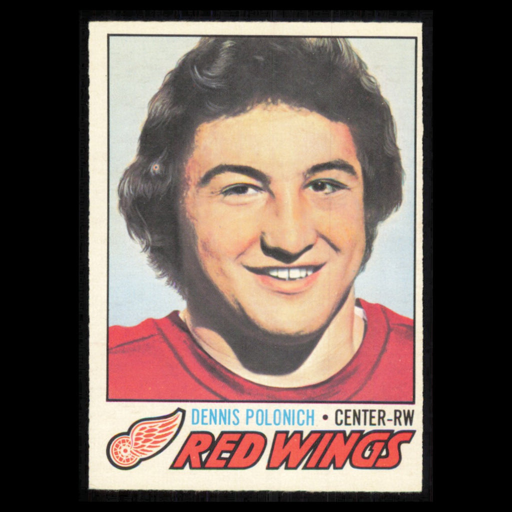 Dennis Polonich Rookie #228 1977 O-Pee-Chee Detroit Red Wings Hockey Card NHL NM
