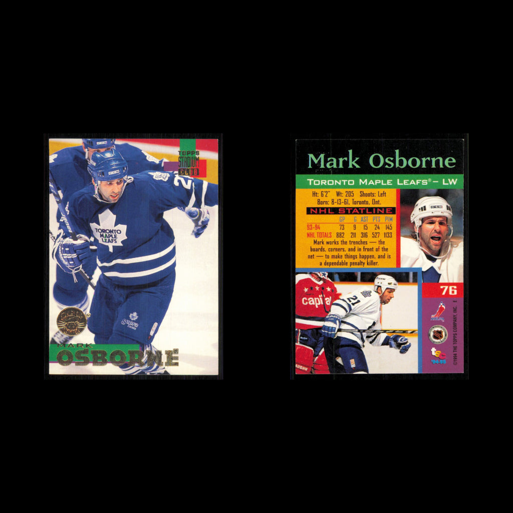 Mark Osborne #76 1994 Topps Stadium Club Super Teams Stanley Cup Collection Card