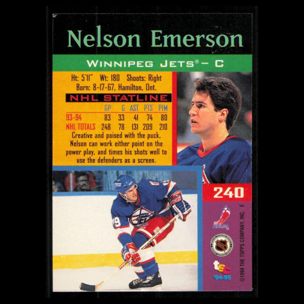 Nelson Emerson #240 1994 Topps Stadium Club Super Teams Stanley Cup Collection
