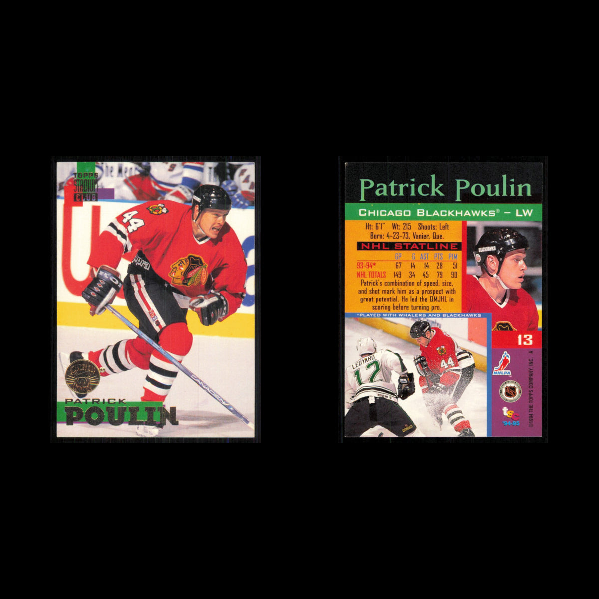 Patrick Poulin #13 1994 Topps Stadium Club Super Teams Stanley Cup Collection NM