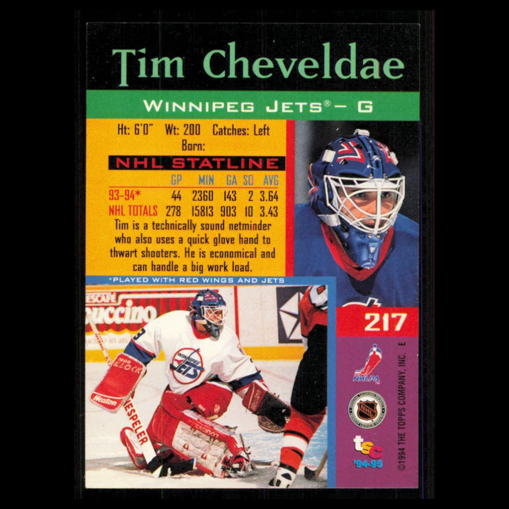 Tim Cheveldae #217 1994 Topps Stadium Club Super Teams Stanley Cup Collection NM