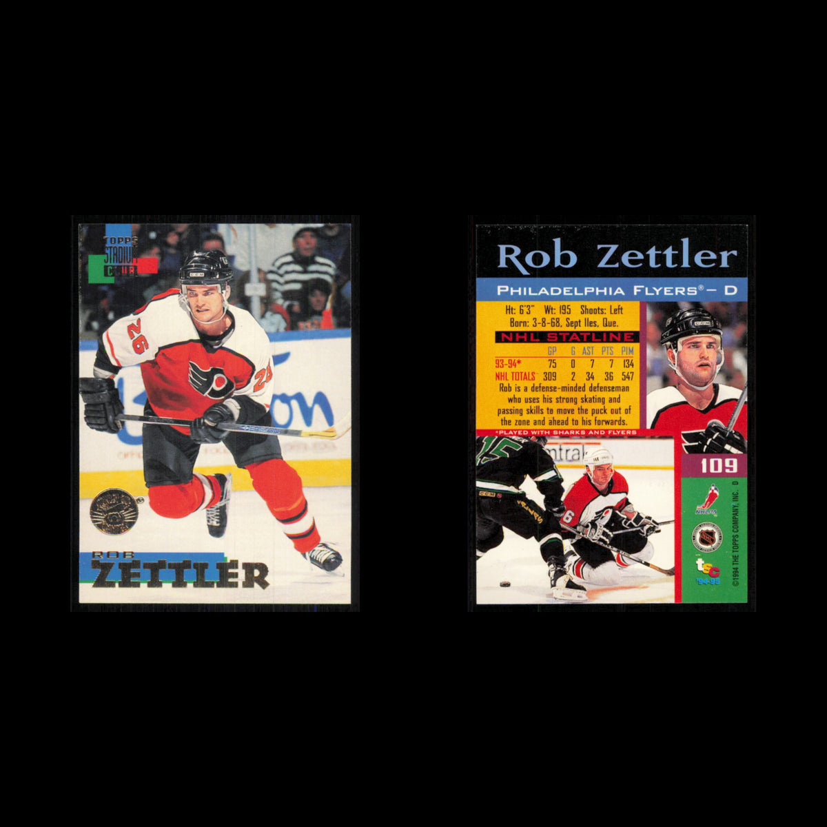 Rob Zettler #109 1994 Topps Stadium Club Super Teams Stanley Cup Collection Card