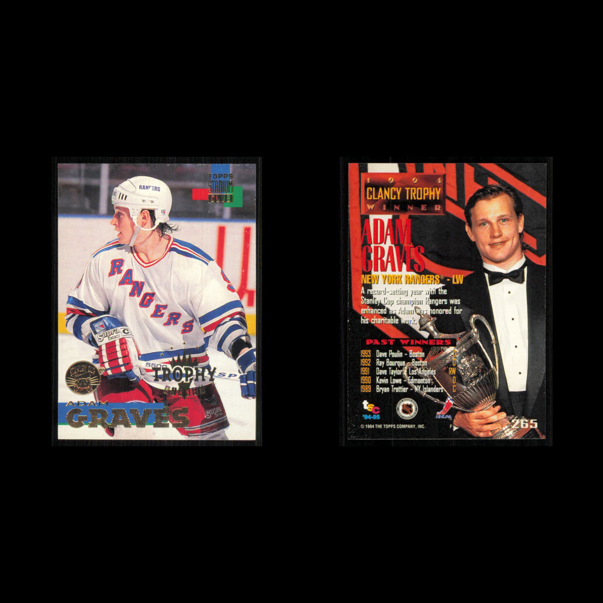 Adam Graves #265 1994 Topps Stadium Club Super Teams Stanley Cup Collection Card