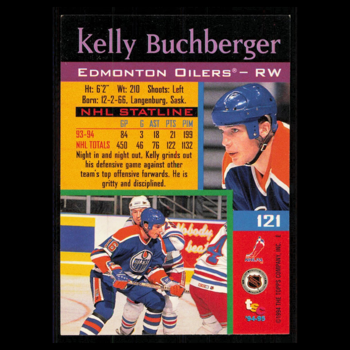 Kelly Buchberger #121 1994 Topps Stadium Club Super Teams Stanley Cup Collection