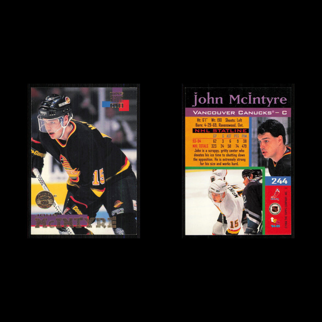 John McIntyre #244 1994 Topps Stadium Club Super Teams Stanley Cup Collection NM